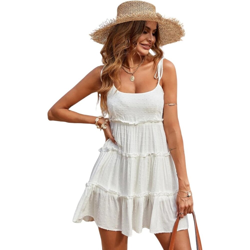 Women's Summer Viscose Dresses Size Small Flowy Boho Beach Sundress